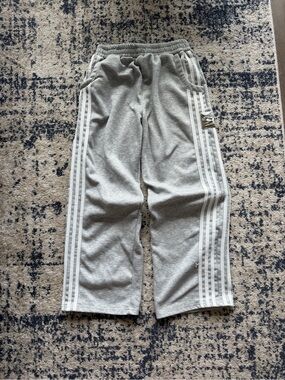 Gray Athletic Track Pants with Side Stripes